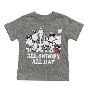 NWT  Boys' PEANUTS Snoopy T-Shirt "All Snoopy All Day" gray size 5